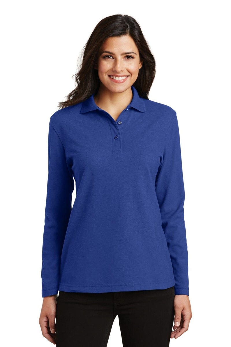 Port Authority Ladies Silk Touch Long Sleeve Polo. L500LS in 