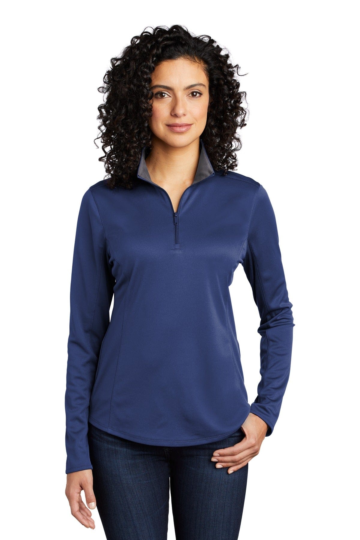 Port Authority Sweatshirts/Fleece XS / Royal/ Steel Grey Port Authority Ladies Silk Touch Performance 1/4-Zip LK584