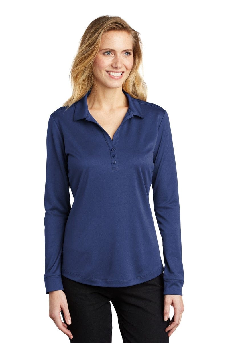 Port Authority Ladies Silk Touch Performance Long Sleeve Polo. L540LS in 