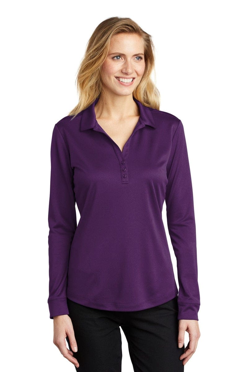 Port Authority Ladies Silk Touch Performance Long Sleeve Polo. L540LS in 