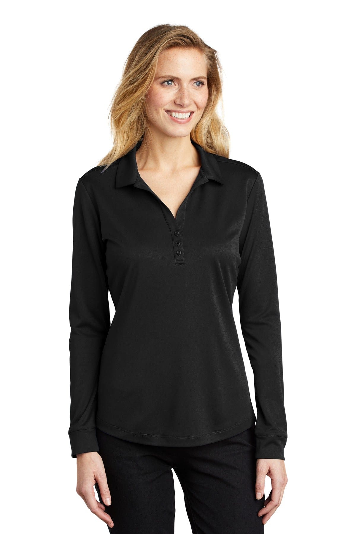Port Authority Ladies Silk Touch Performance Long Sleeve Polo. L540LS in 