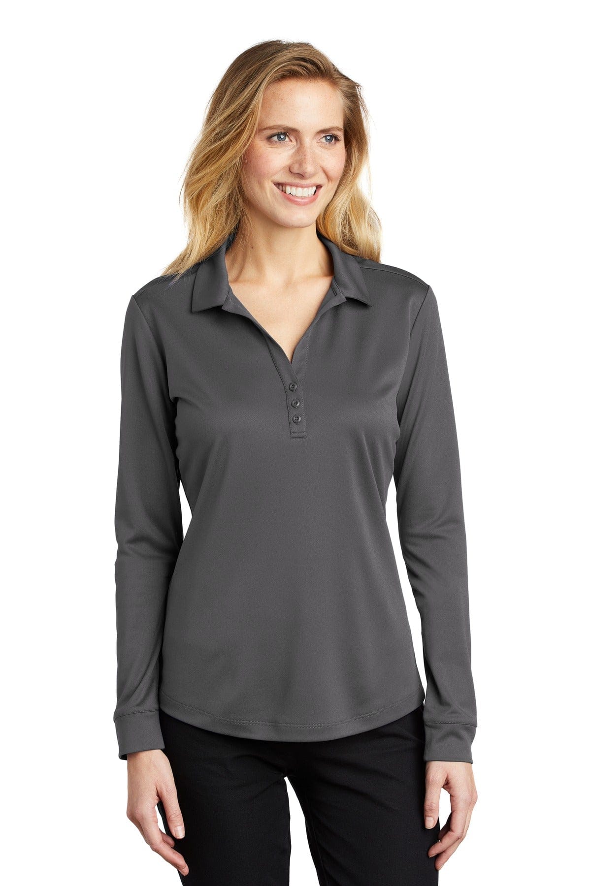 Port Authority Ladies Silk Touch Performance Long Sleeve Polo. L540LS in 