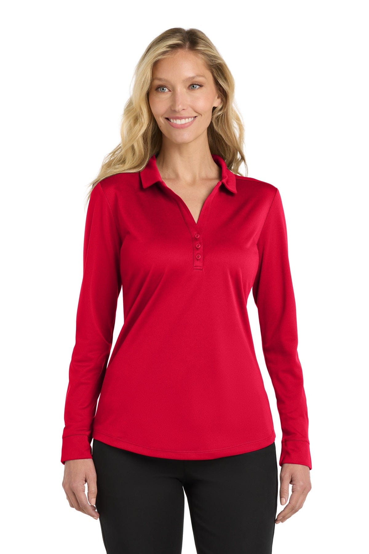 Port Authority Polos/Knits Port Authority Ladies Silk Touch Performance Long Sleeve Polo. L540LS
