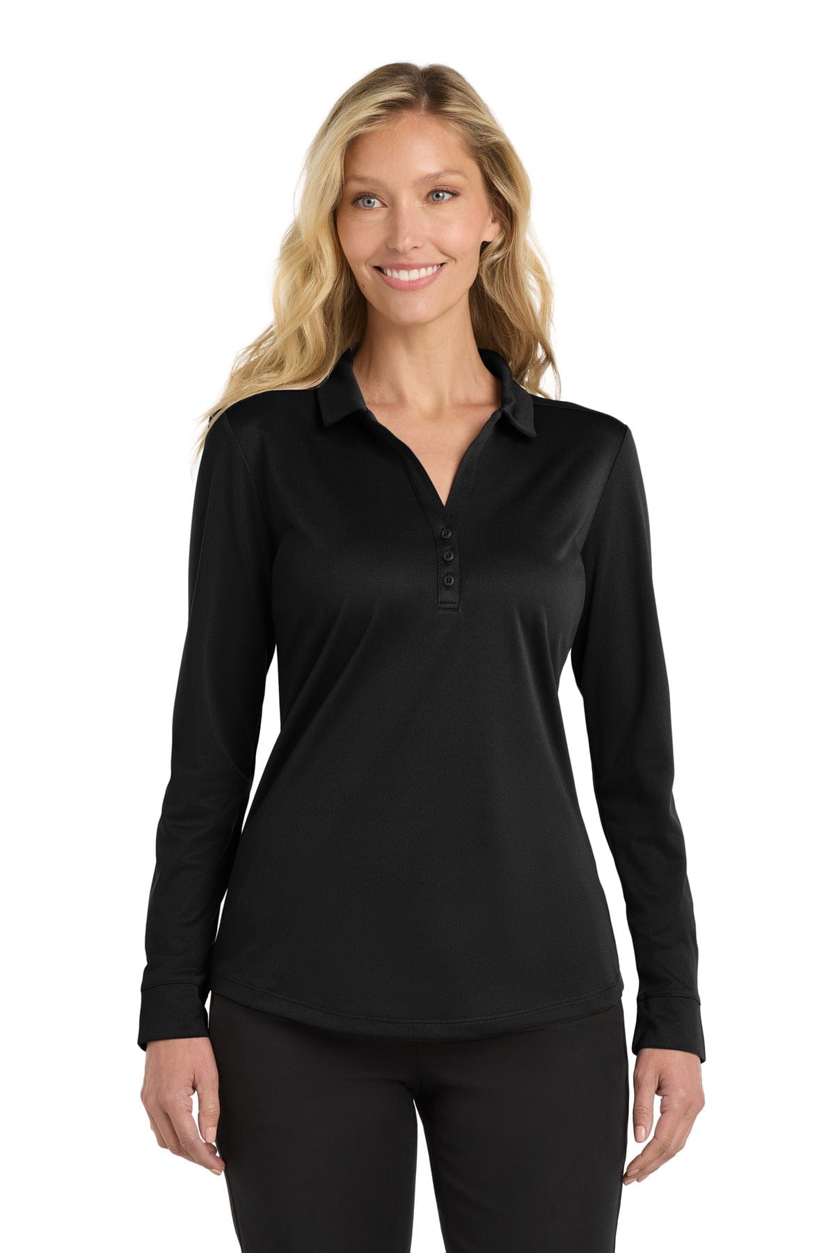 Port Authority Polos/Knits Port Authority Ladies Silk Touch Performance Long Sleeve Polo. L540LS
