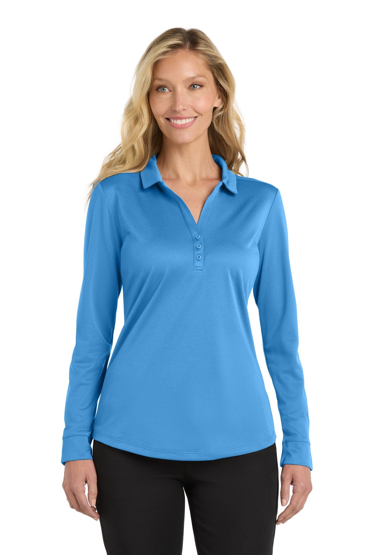 Port Authority Polos/Knits Port Authority Ladies Silk Touch Performance Long Sleeve Polo. L540LS