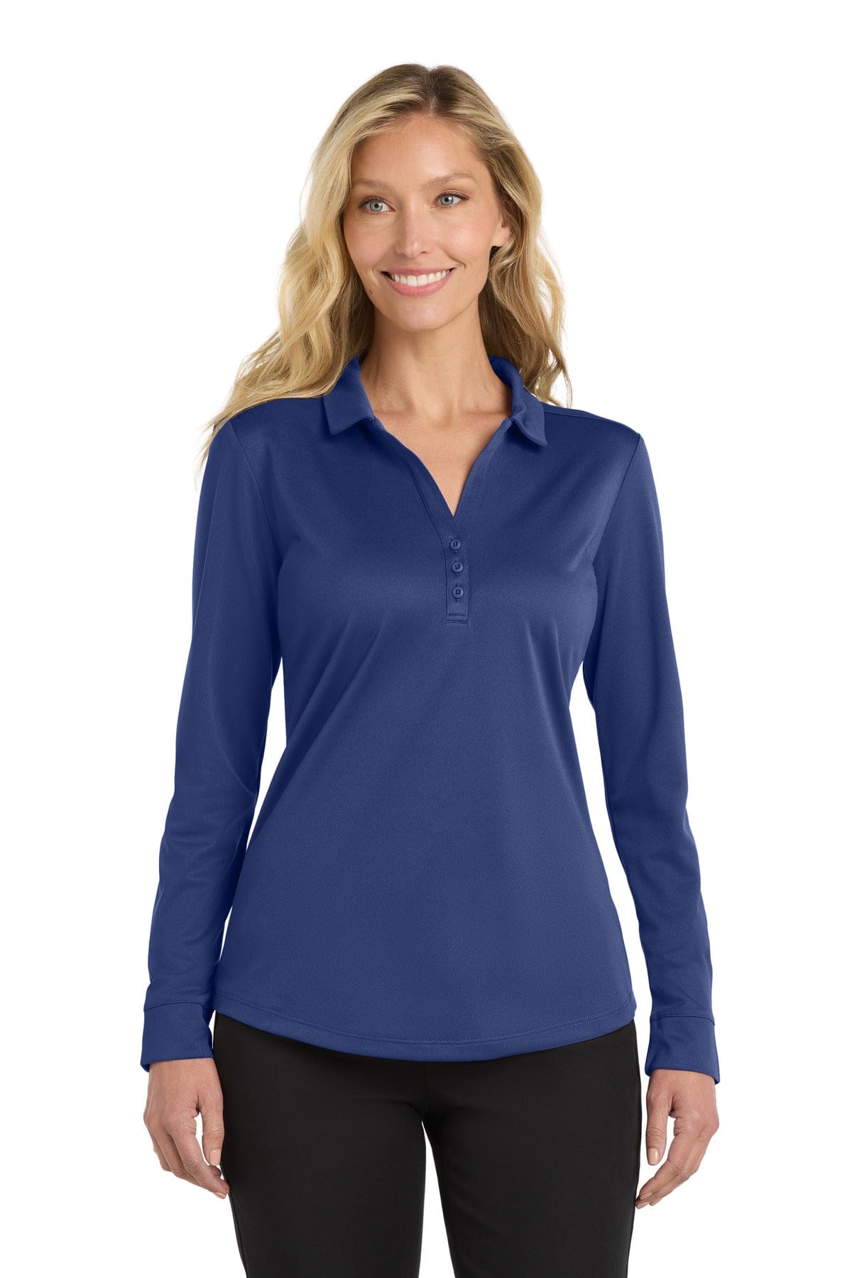 Port Authority Polos/Knits Port Authority Ladies Silk Touch Performance Long Sleeve Polo. L540LS