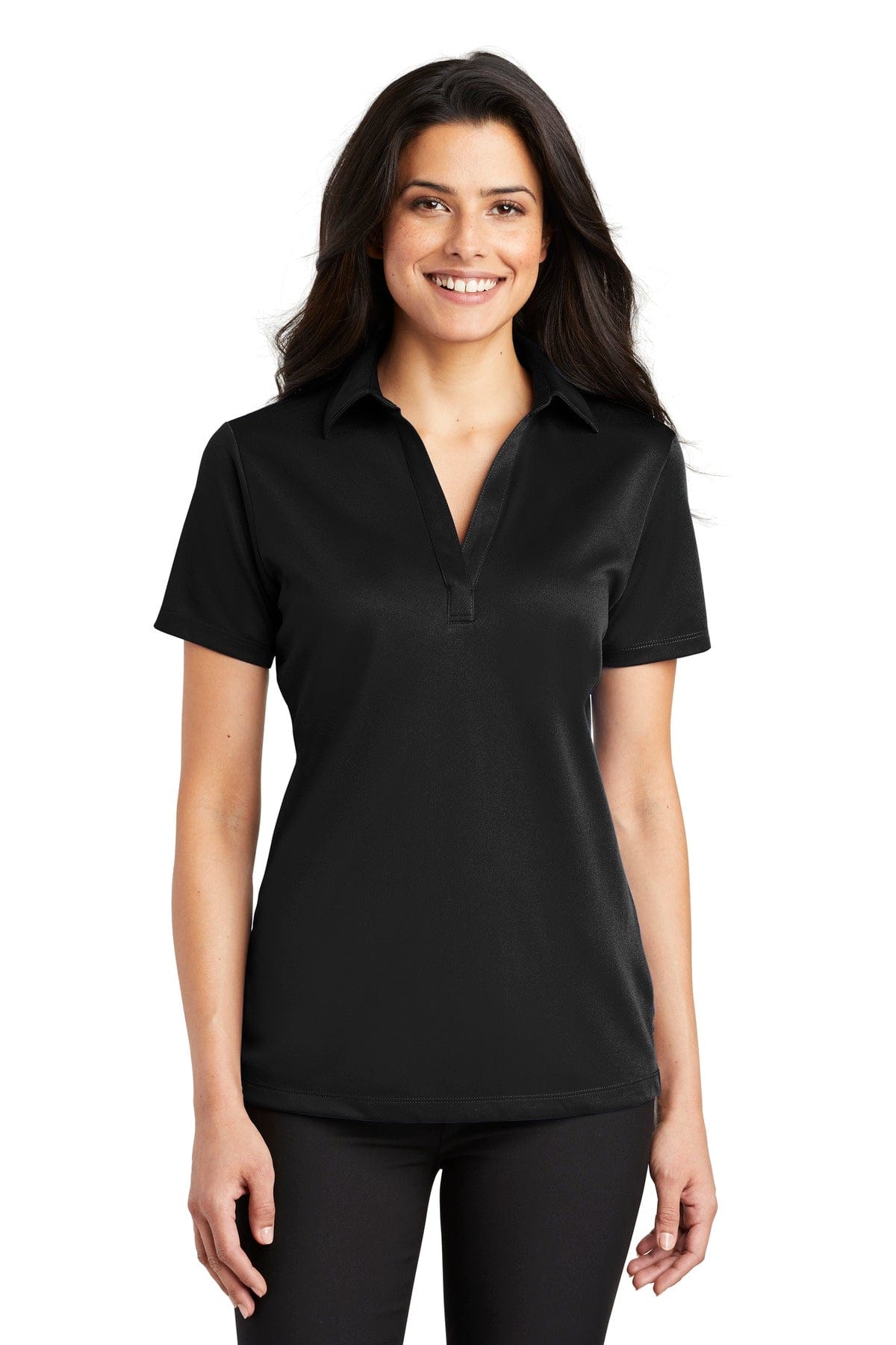 Port Authority Polos/Knits XS / Black Port Authority Ladies Silk Touch Performance Polo. L540