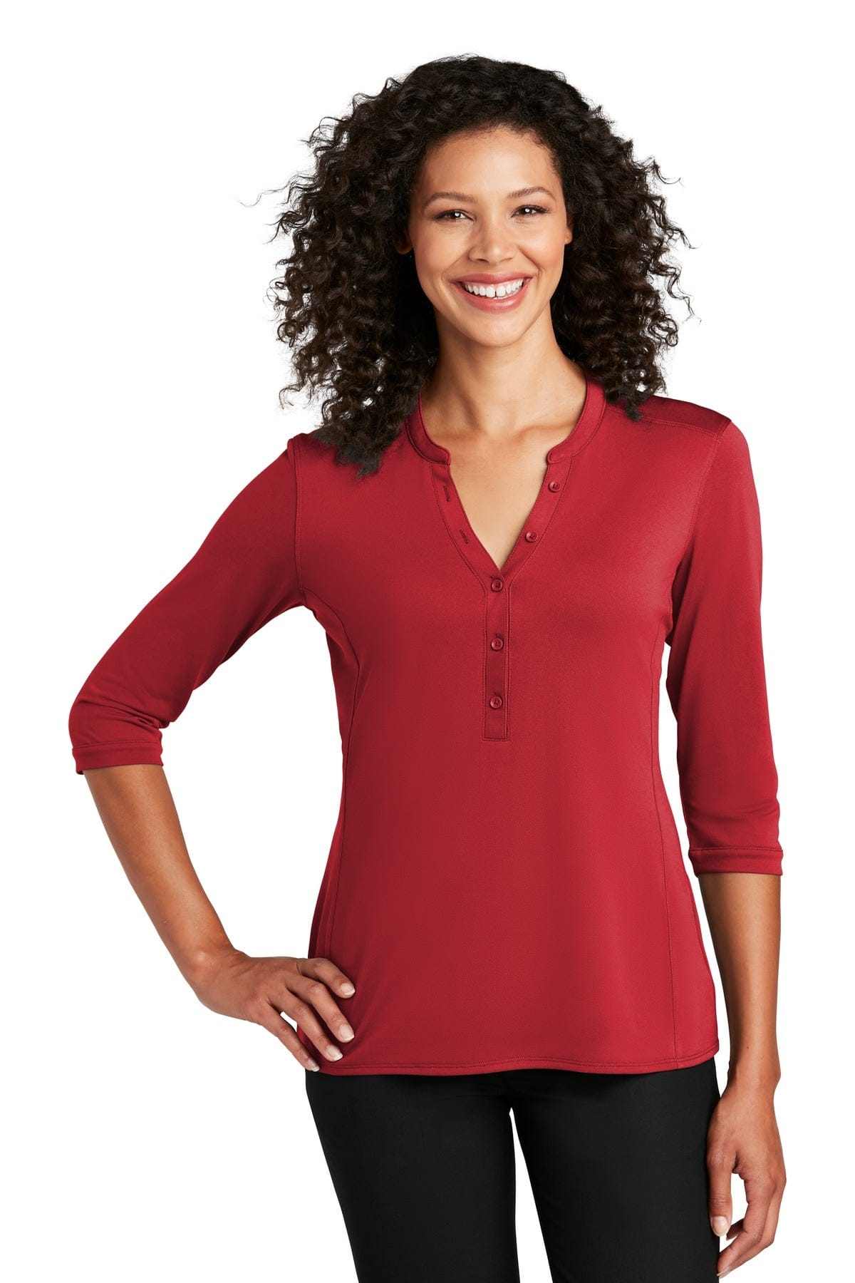 Port Authority Polos/Knits Port Authority Ladies UV Choice Pique Henley. LK750