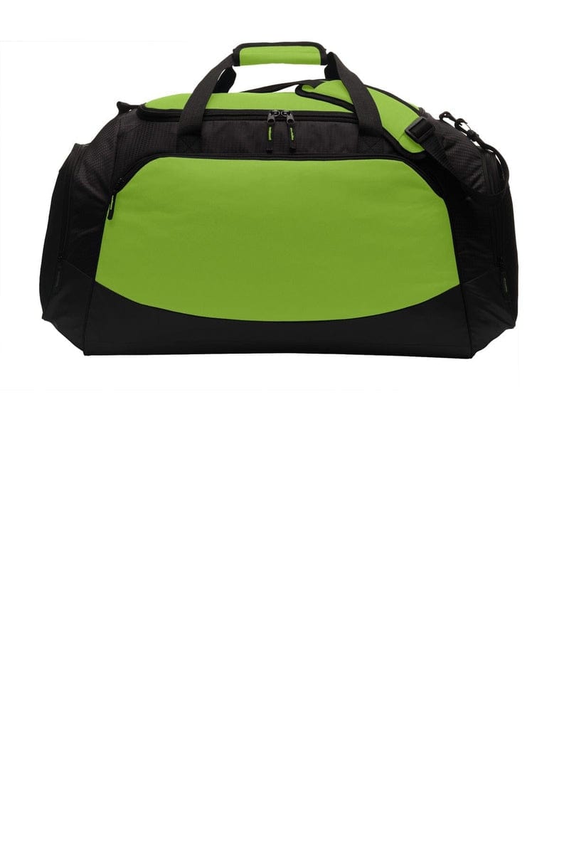 Port Authority Large Active Duffel. BG802 in Lime Shock/ Black