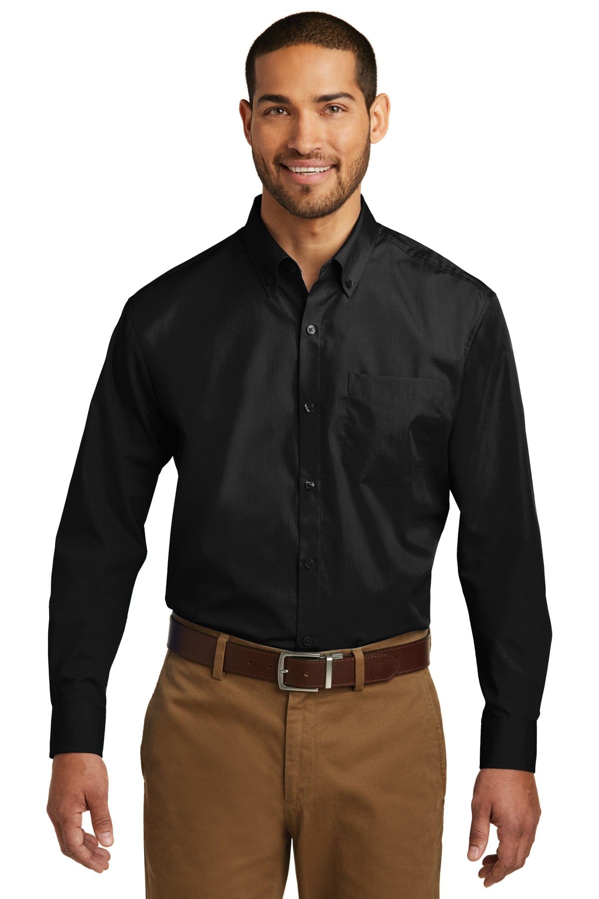 Port Authority Woven Shirts Port Authority Long Sleeve Carefree Poplin Shirt. W100