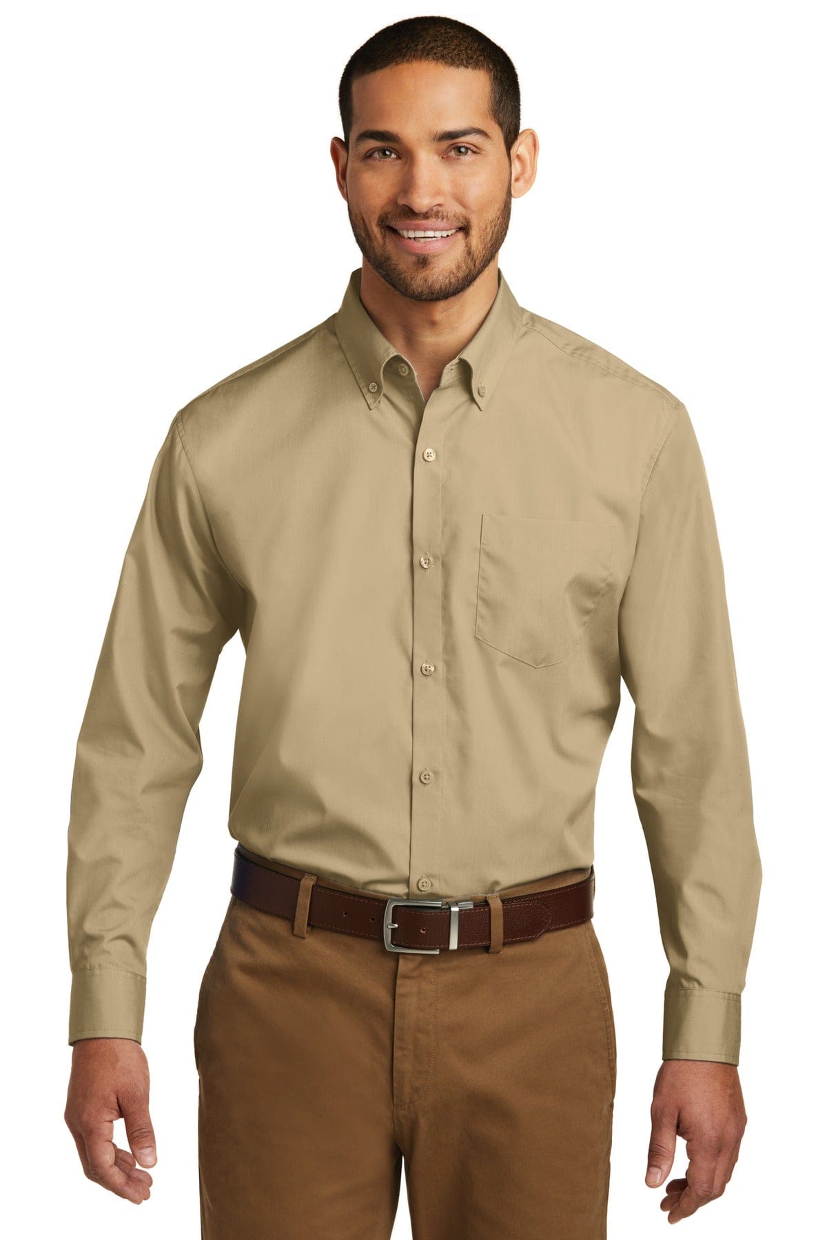 Port Authority Woven Shirts Port Authority Long Sleeve Carefree Poplin Shirt. W100