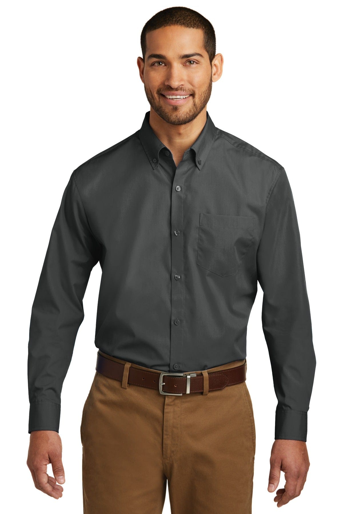 Port Authority Woven Shirts Port Authority Long Sleeve Carefree Poplin Shirt. W100