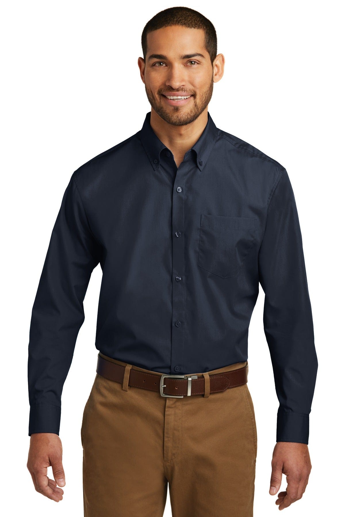 Port Authority Woven Shirts Port Authority Long Sleeve Carefree Poplin Shirt. W100