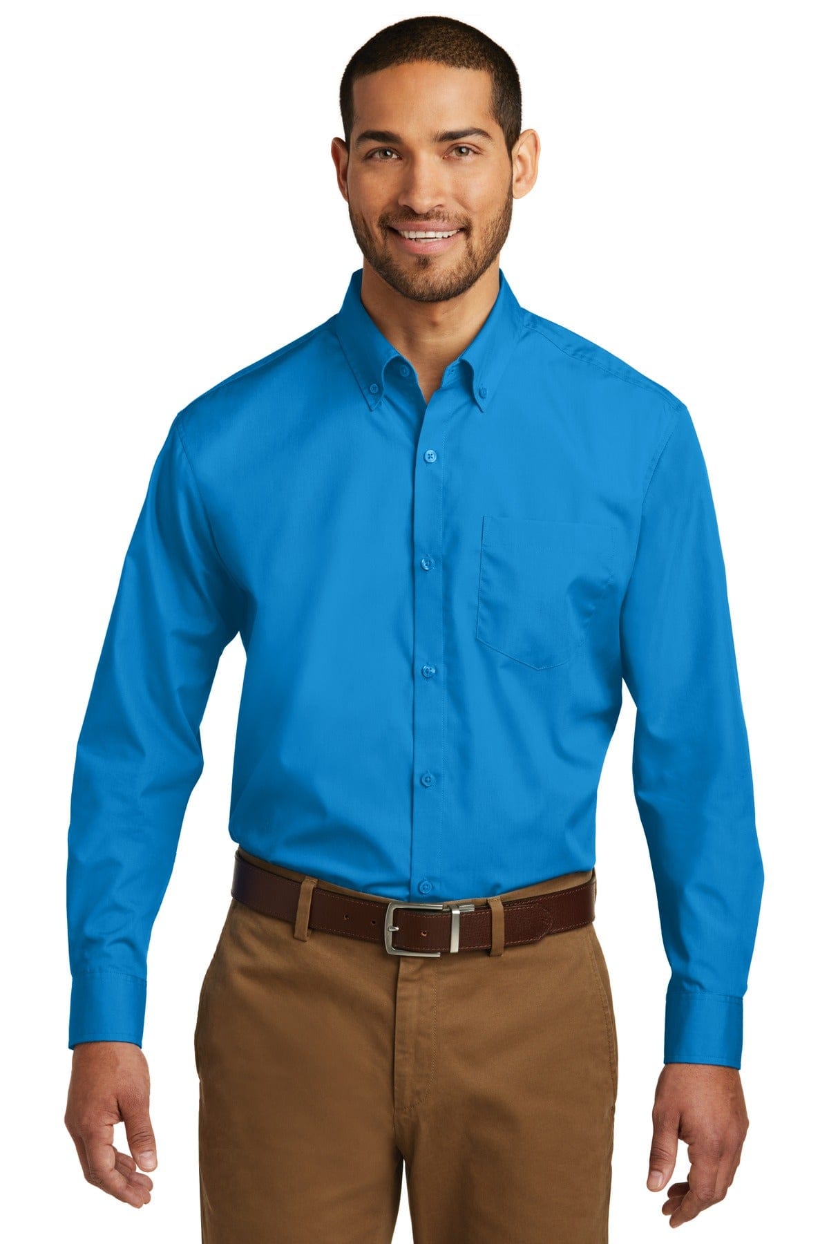 Port Authority Woven Shirts Port Authority Long Sleeve Carefree Poplin Shirt. W100