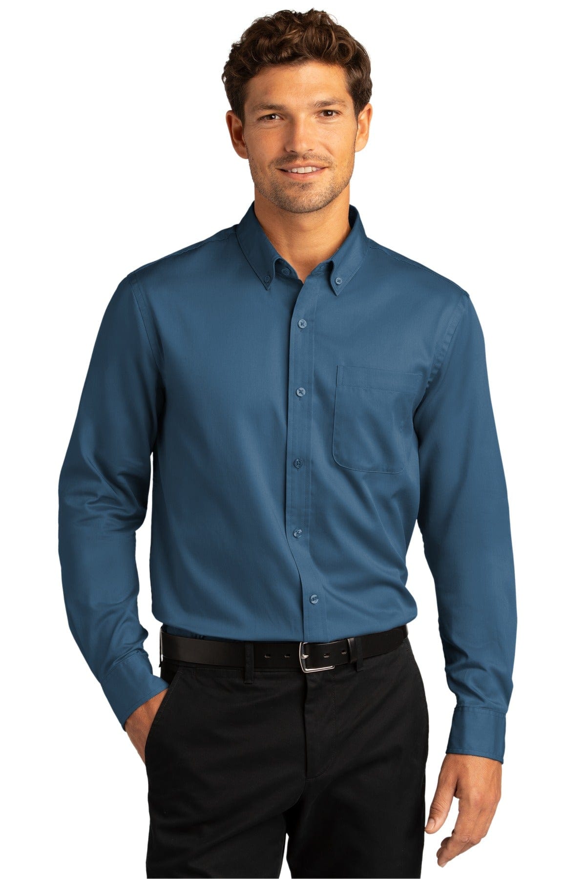 Port Authority Long Sleeve SuperPro React Twill Shirt. W808 in 