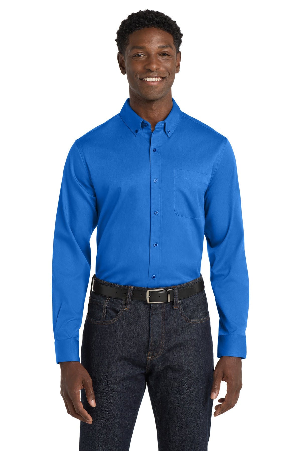 Port Authority Woven Shirts Port Authority Long Sleeve SuperPro React Twill Shirt. W808