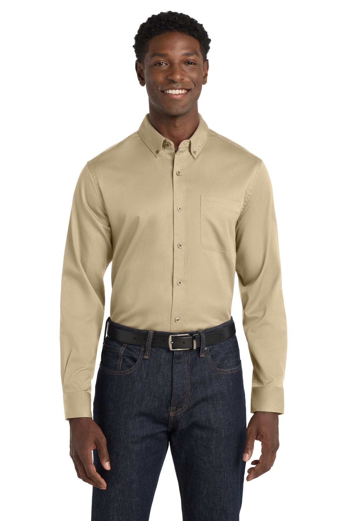 Port Authority Woven Shirts Port Authority Long Sleeve SuperPro React Twill Shirt. W808