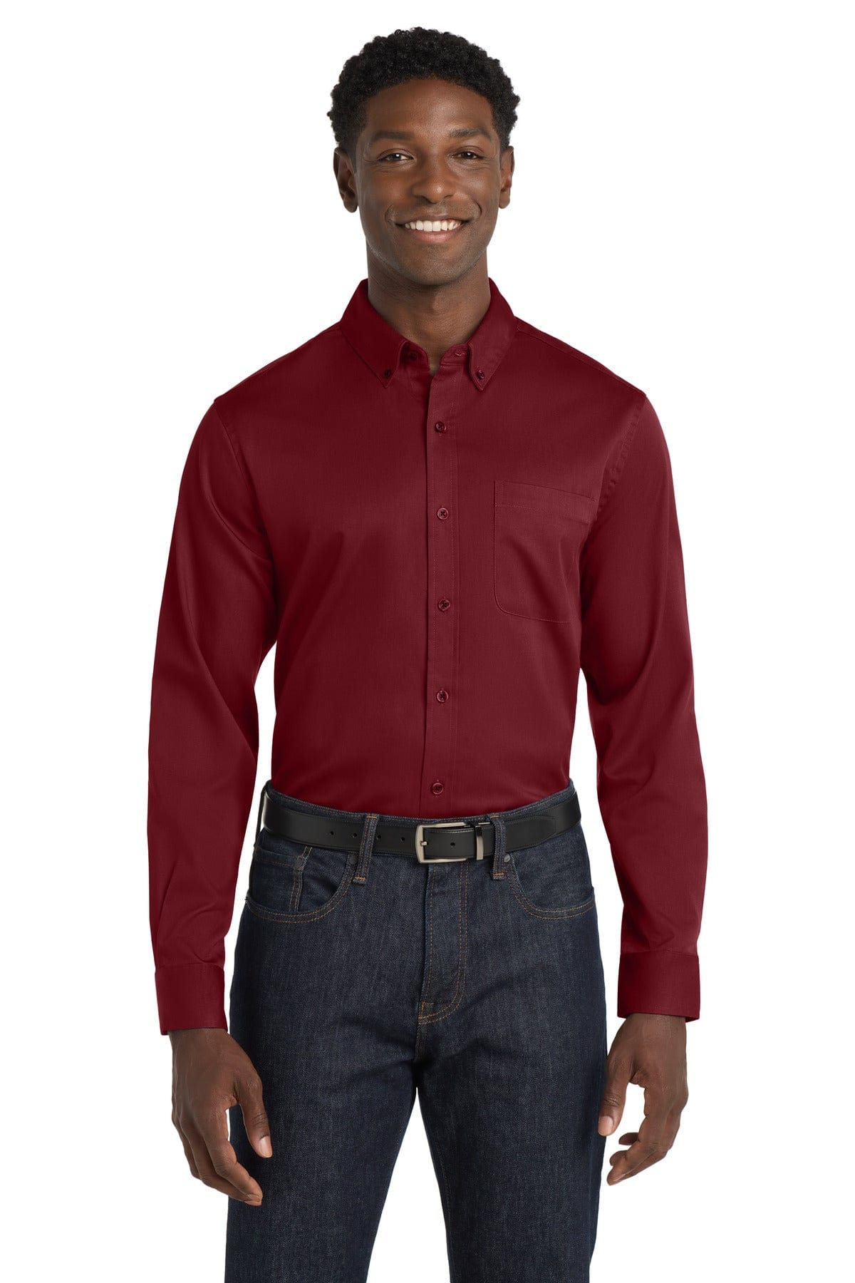 Port Authority Woven Shirts Port Authority Long Sleeve SuperPro React Twill Shirt. W808