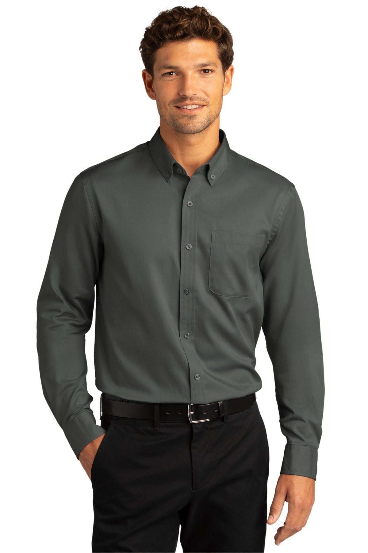 Port Authority Long Sleeve SuperPro React Twill Shirt. W808 in 