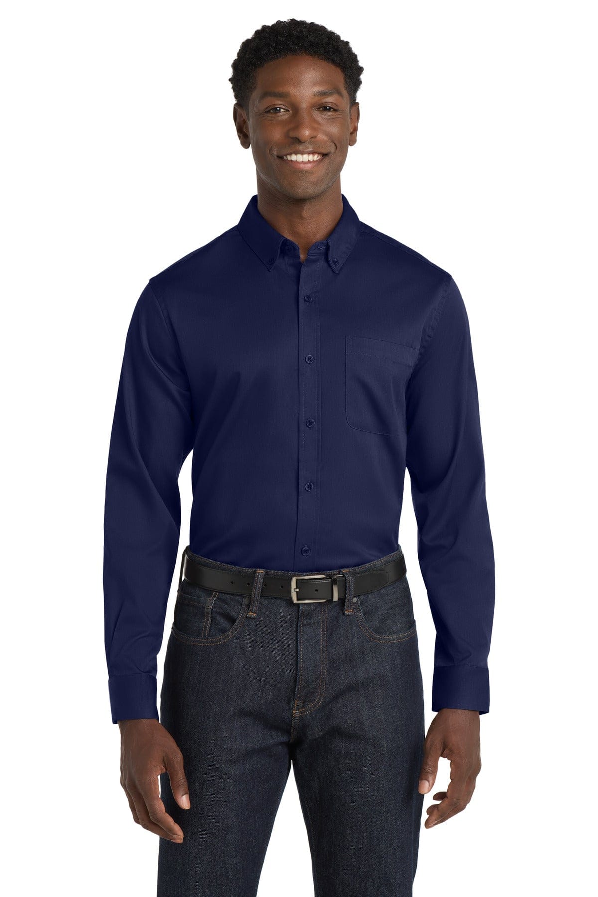 Port Authority Woven Shirts Port Authority Long Sleeve SuperPro React Twill Shirt. W808
