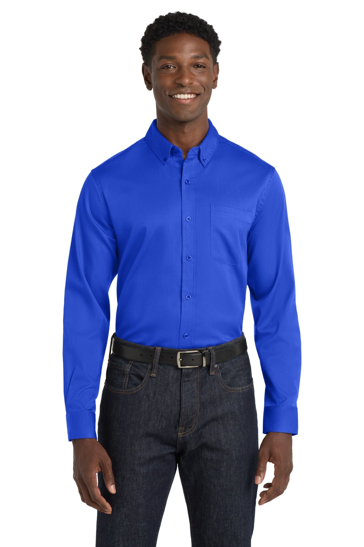 Port Authority Woven Shirts Port Authority Long Sleeve SuperPro React Twill Shirt. W808