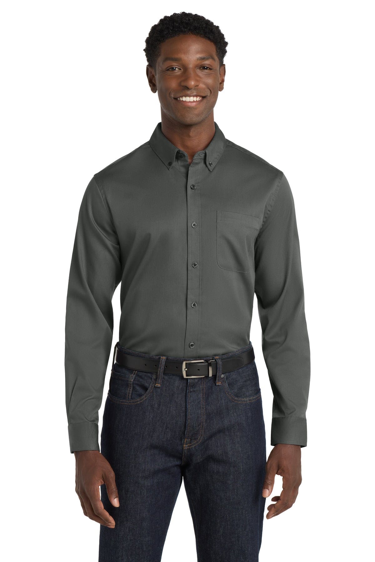 Port Authority Woven Shirts Port Authority Long Sleeve SuperPro React Twill Shirt. W808