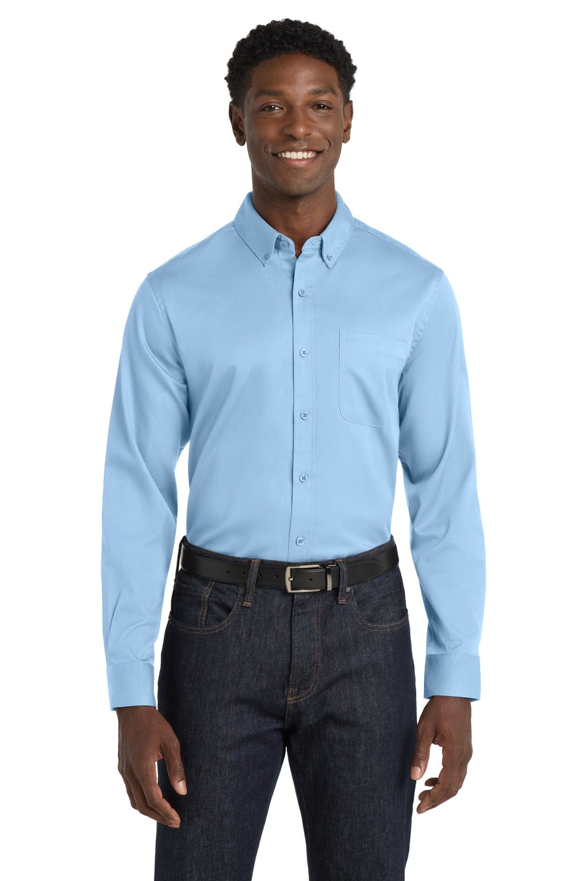 Port Authority Woven Shirts Port Authority Long Sleeve SuperPro React Twill Shirt. W808