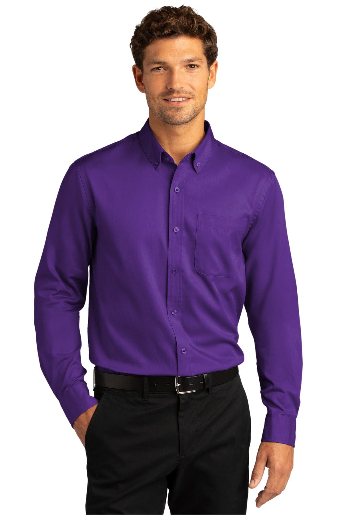 Port Authority Long Sleeve SuperPro React Twill Shirt. W808 in 