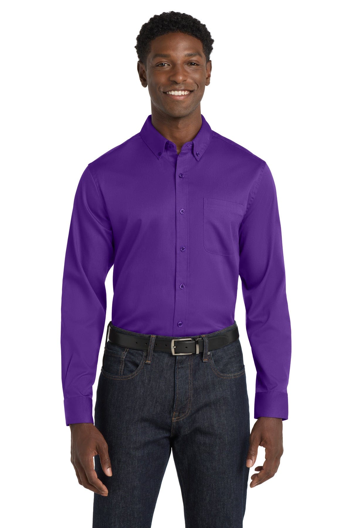 Port Authority Woven Shirts Port Authority Long Sleeve SuperPro React Twill Shirt. W808