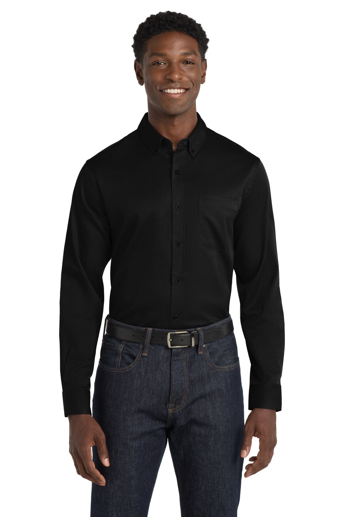 Port Authority Woven Shirts Port Authority Long Sleeve SuperPro React Twill Shirt. W808