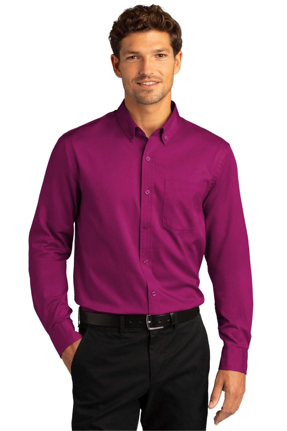 Port Authority Long Sleeve SuperPro React Twill Shirt. W808 in 