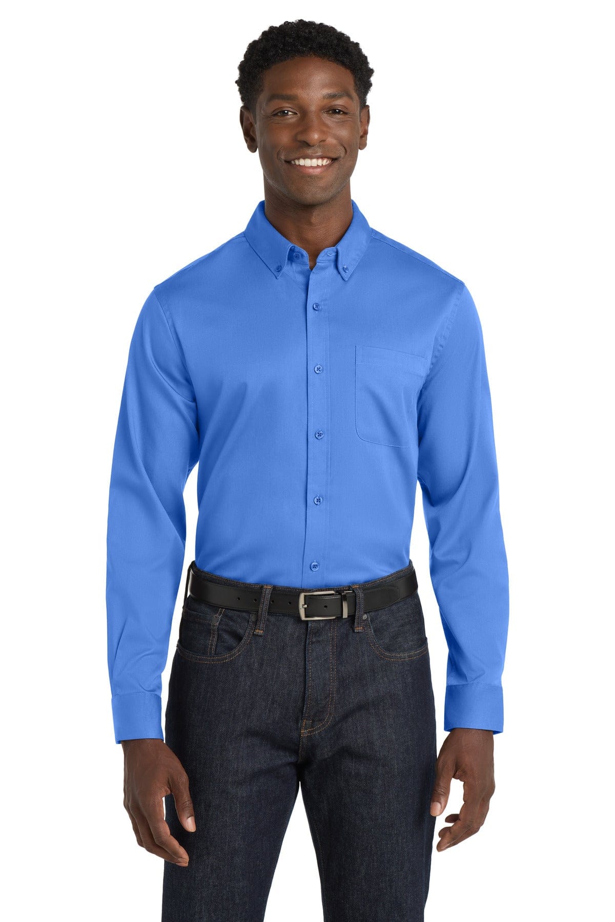 Port Authority Woven Shirts XS / Ultramarine Blue Port Authority Long Sleeve SuperPro React Twill Shirt. W808