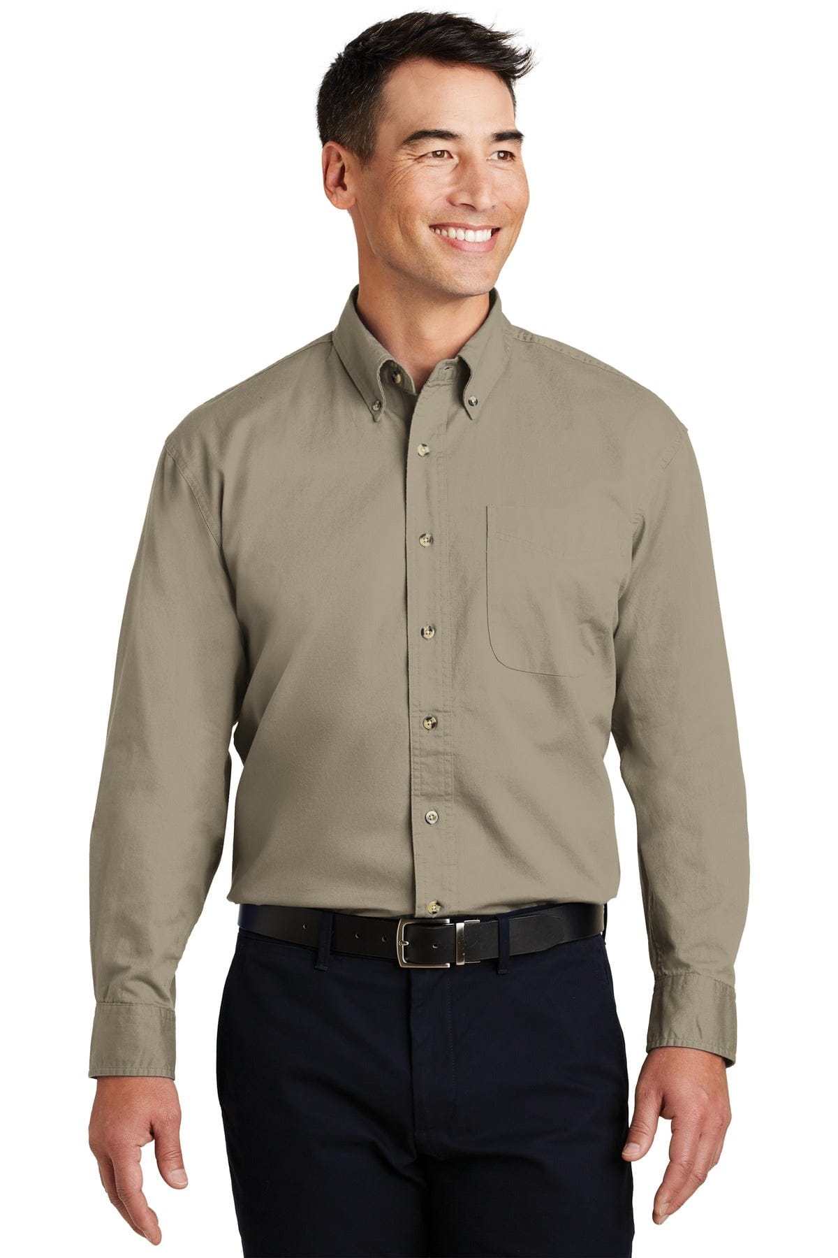 Port Authority Woven Shirts XS / Khaki Port Authority Long Sleeve Twill Shirt. S600T