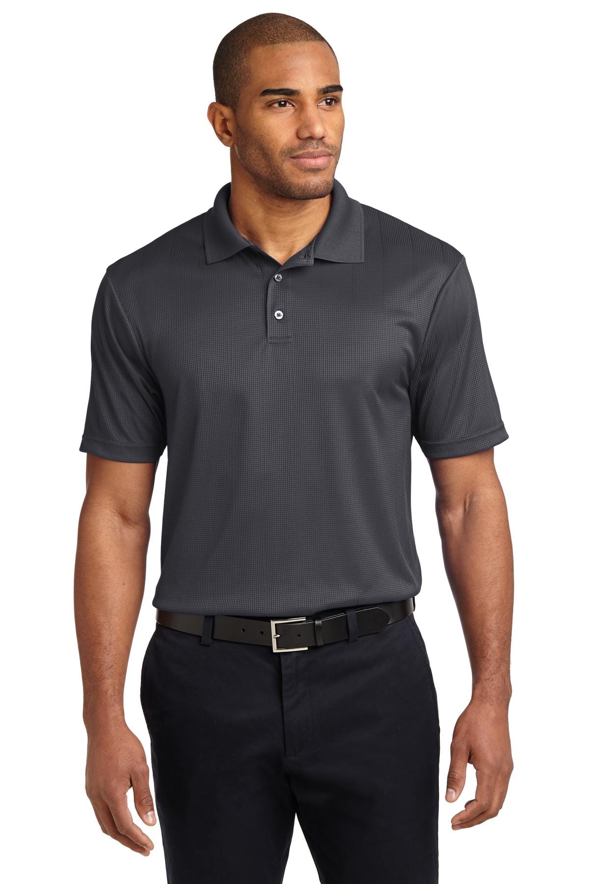 Port Authority Polos/Knits XS / Grey Smoke Port Authority Performance Fine Jacquard Polo. K528