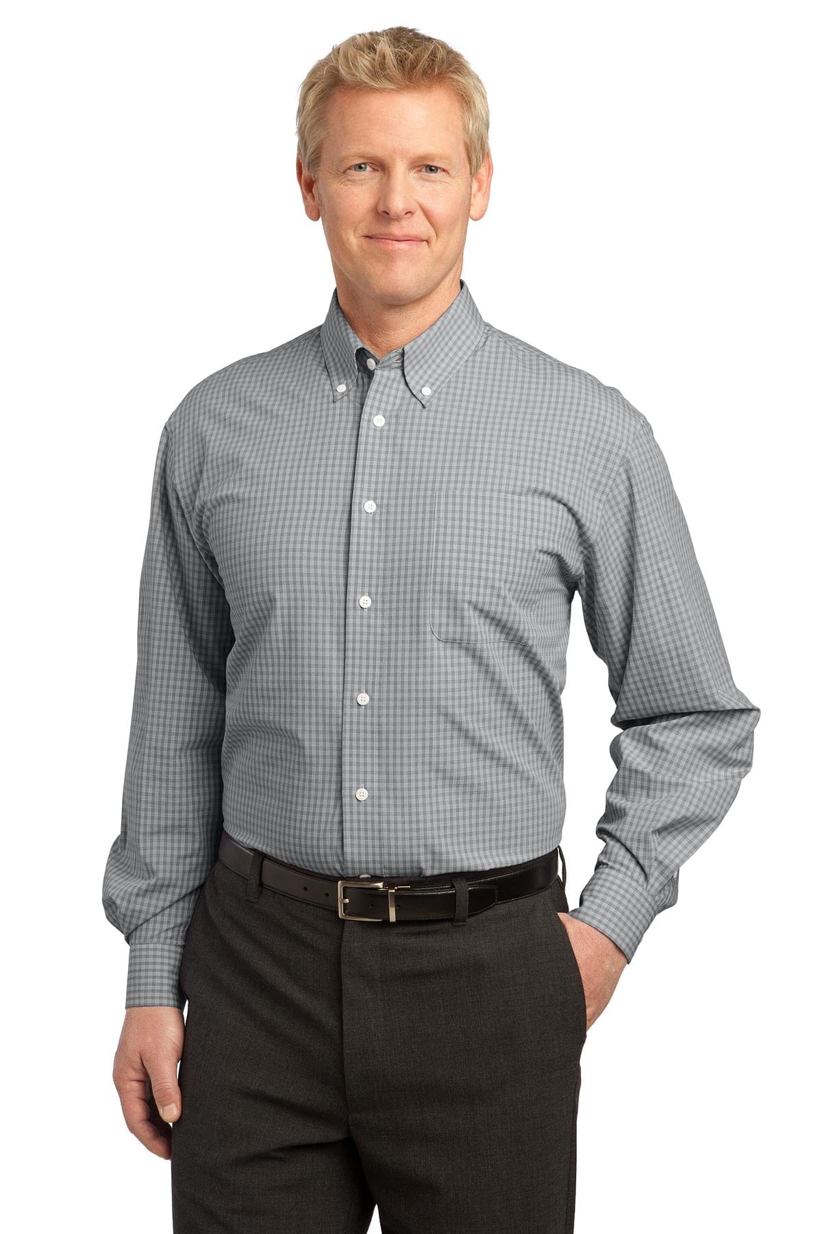 Port Authority Plaid Pattern Easy Care Shirt. S639 in 