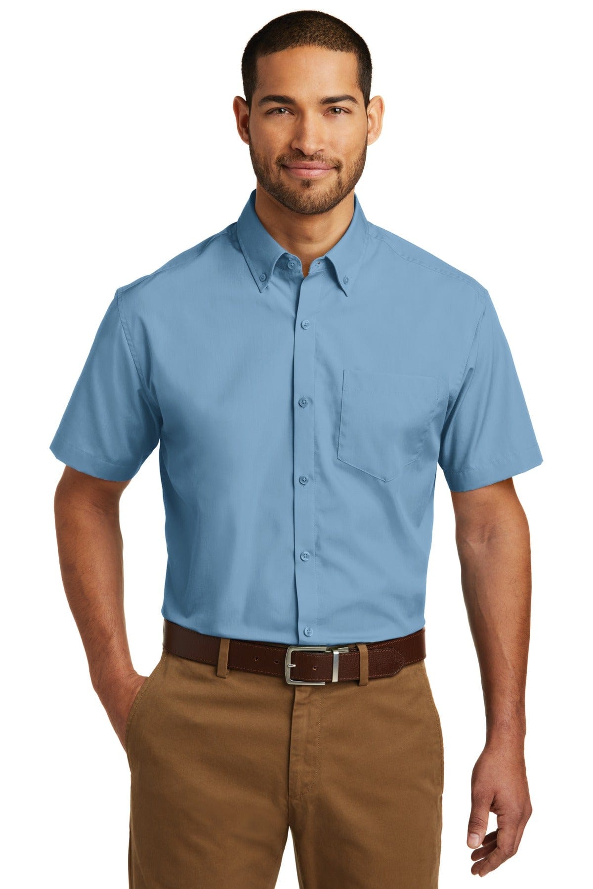Port Authority Short Sleeve Carefree Poplin Shirt. W101 in 