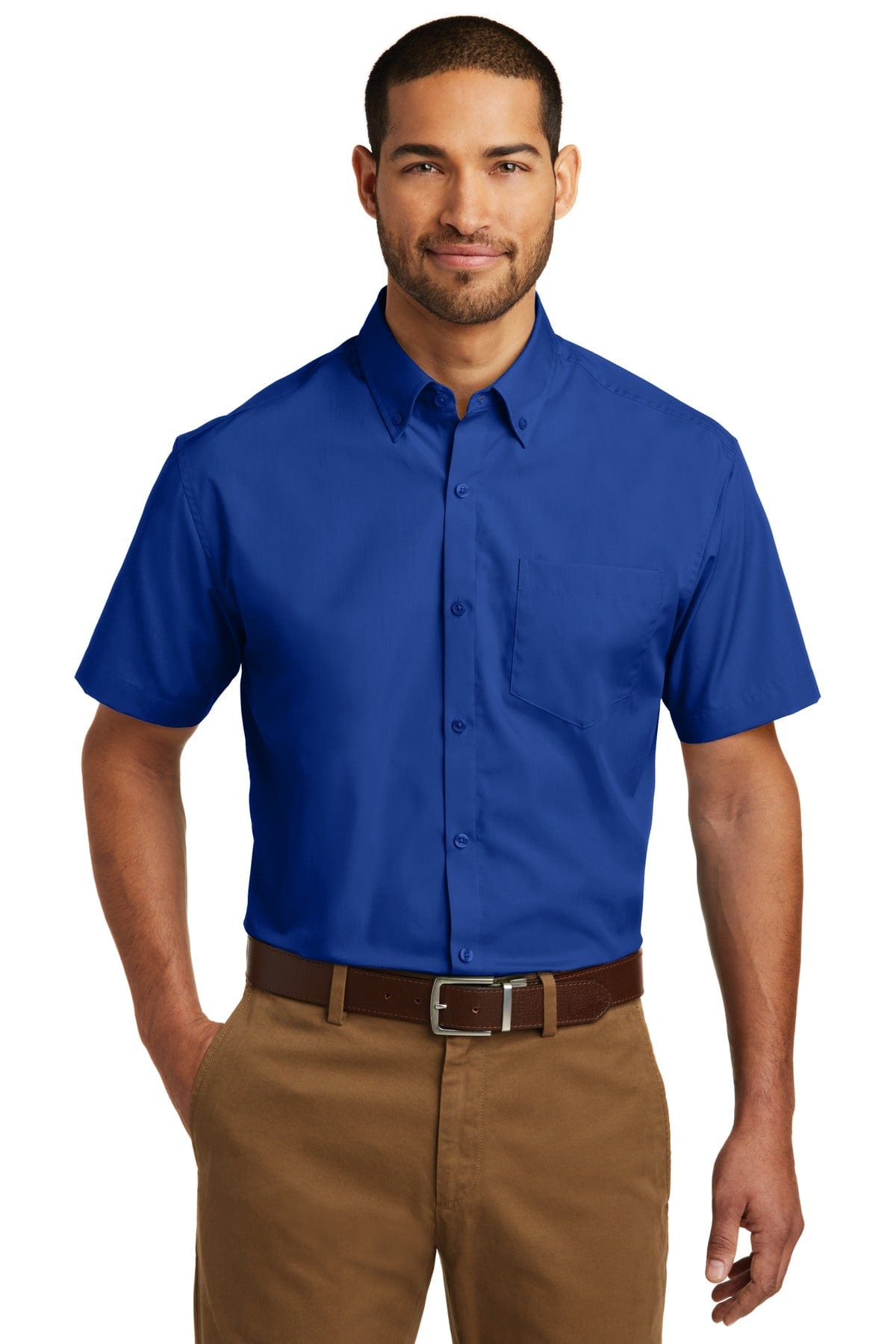 Port Authority Short Sleeve Carefree Poplin Shirt. W101 in 