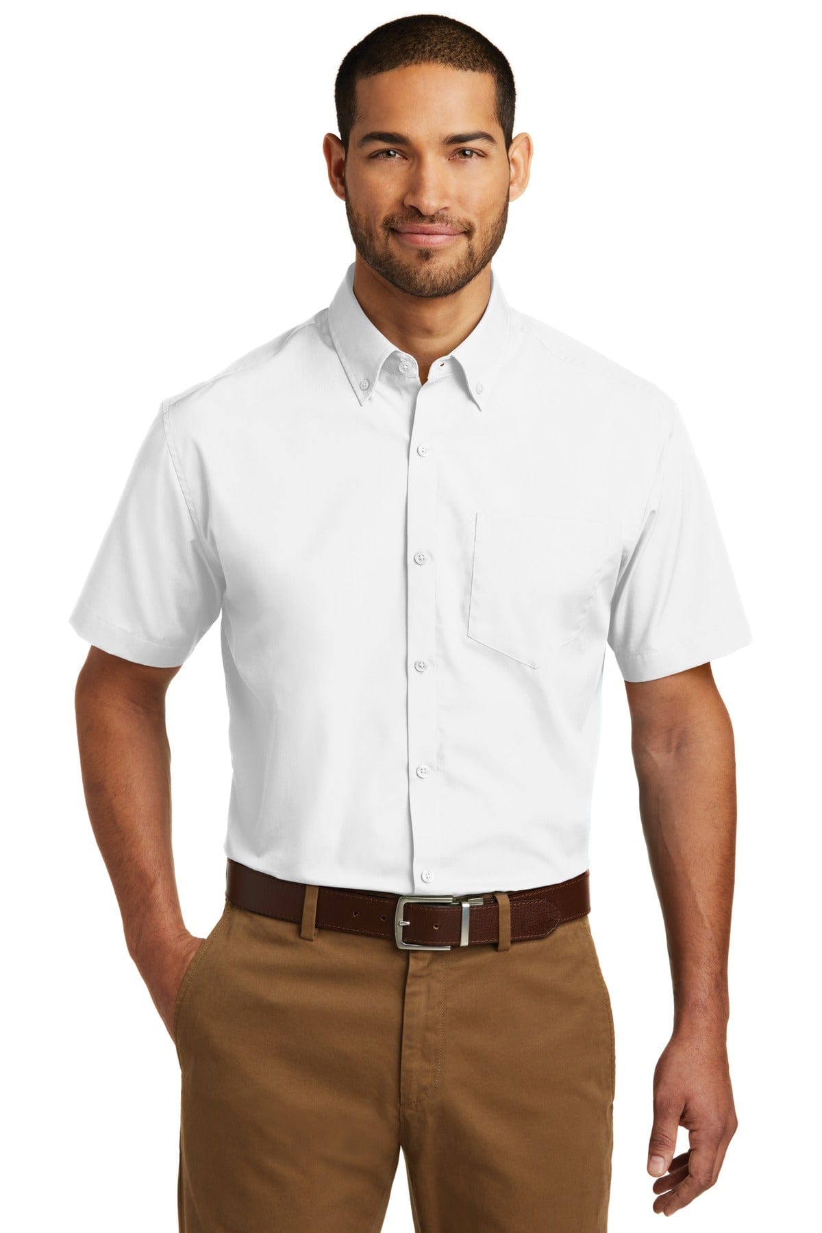 Port Authority Short Sleeve Carefree Poplin Shirt. W101 in 