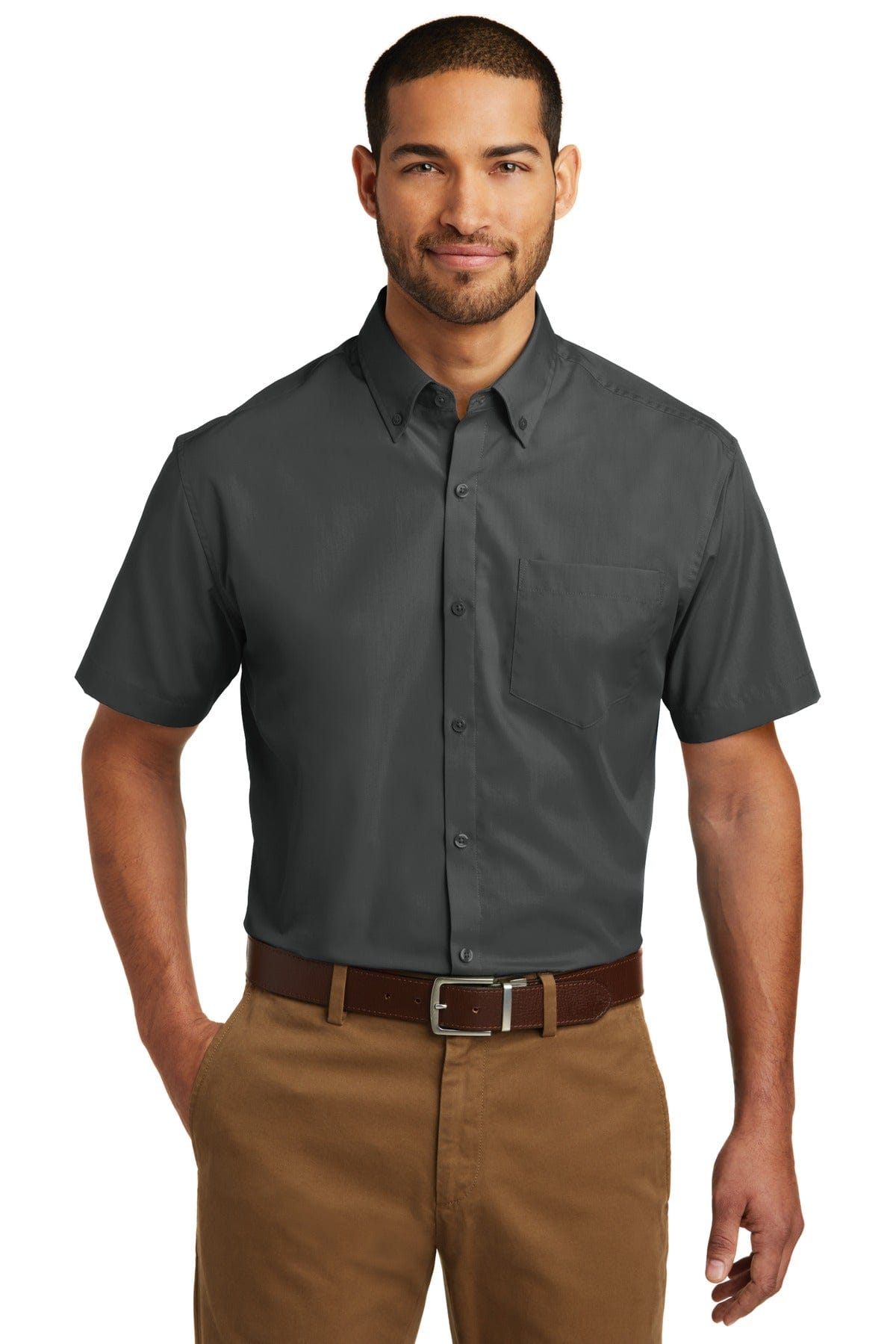 Port Authority Short Sleeve Carefree Poplin Shirt. W101 in 