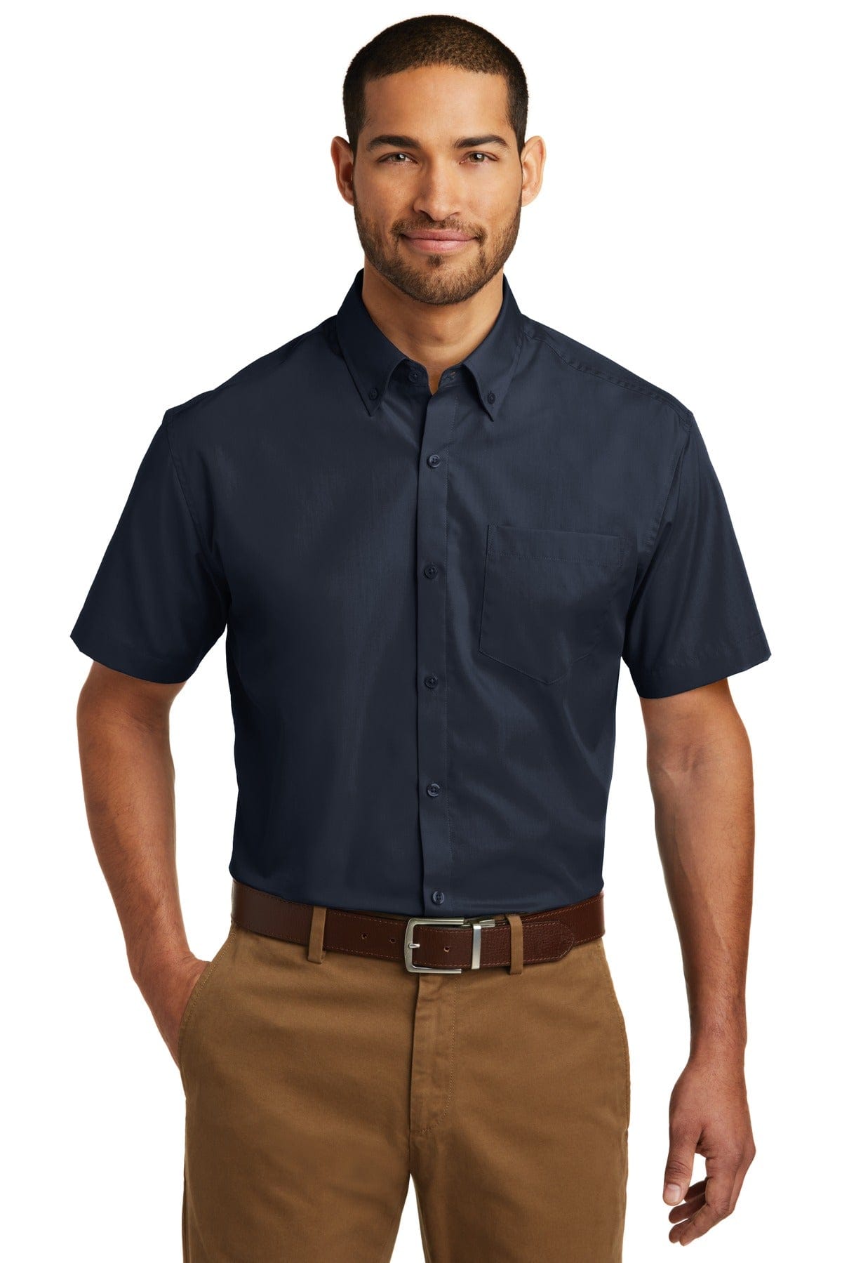 Port Authority Short Sleeve Carefree Poplin Shirt. W101 in 