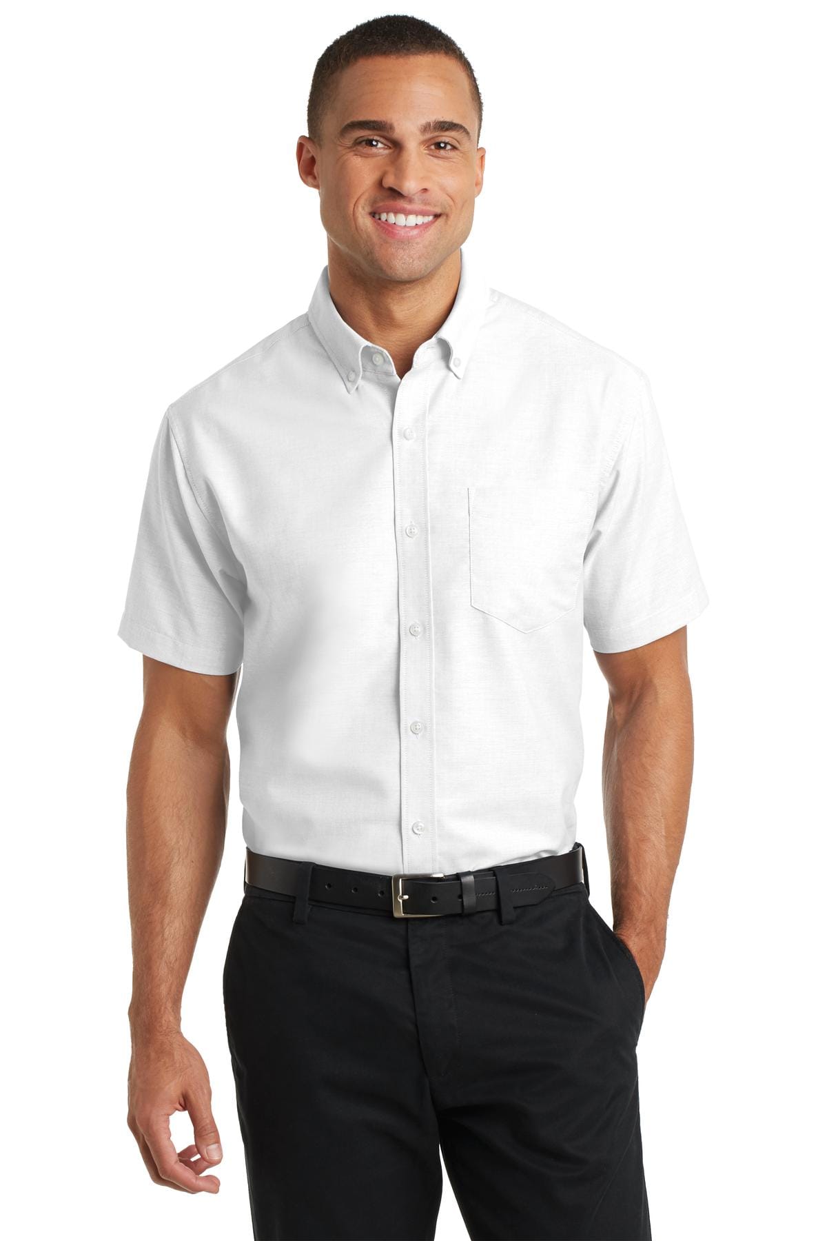 Port Authority Short Sleeve SuperPro Oxford Shirt. S659 in White