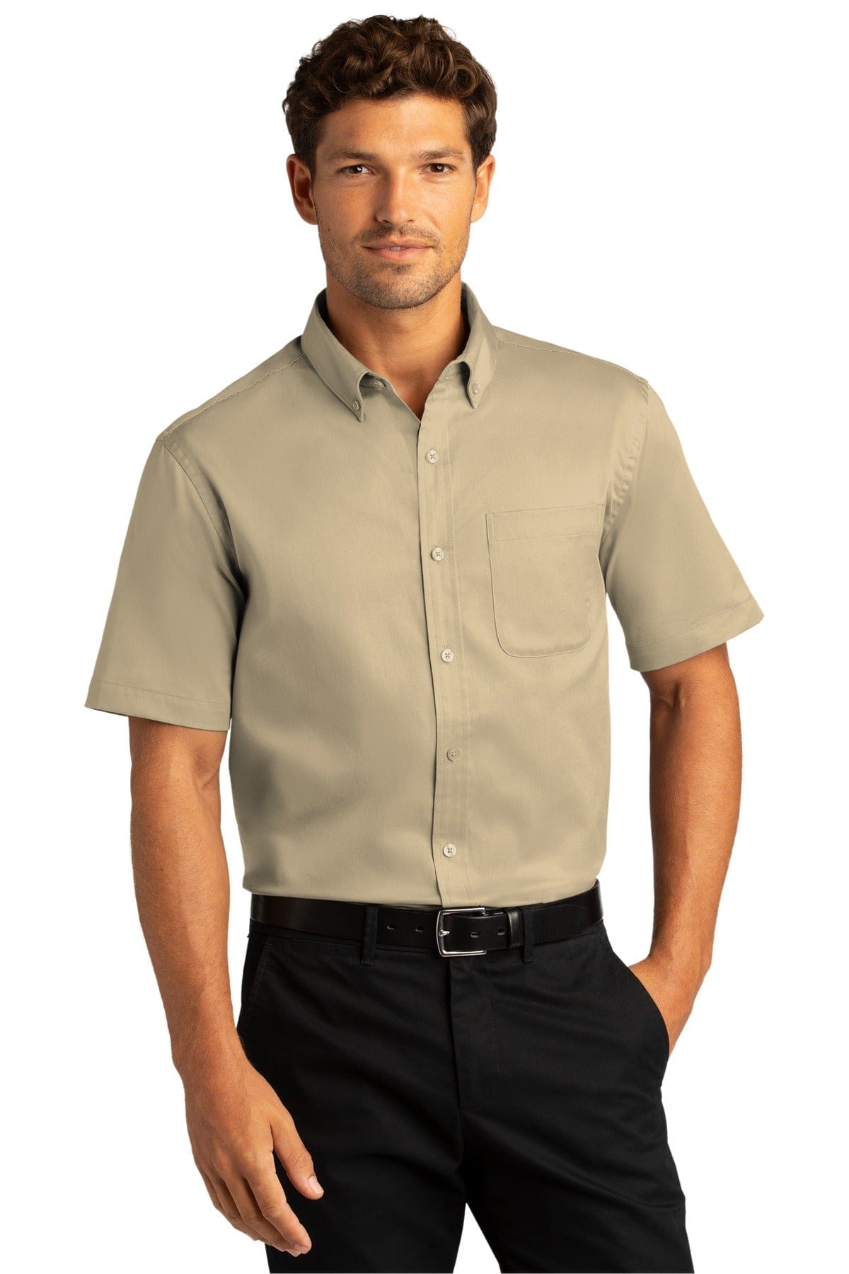 Port Authority Woven Shirts Port Authority Short Sleeve SuperPro React Twill Shirt. W809
