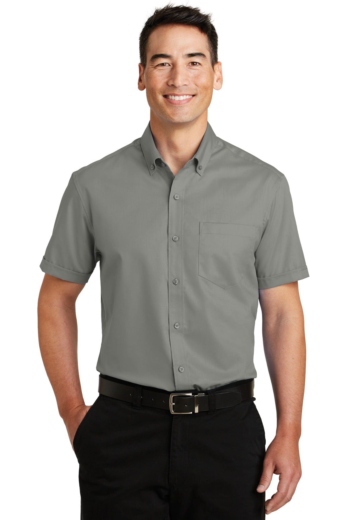 Port Authority Woven Shirts XS / Monument Grey Port Authority Short Sleeve SuperPro Twill Shirt. S664