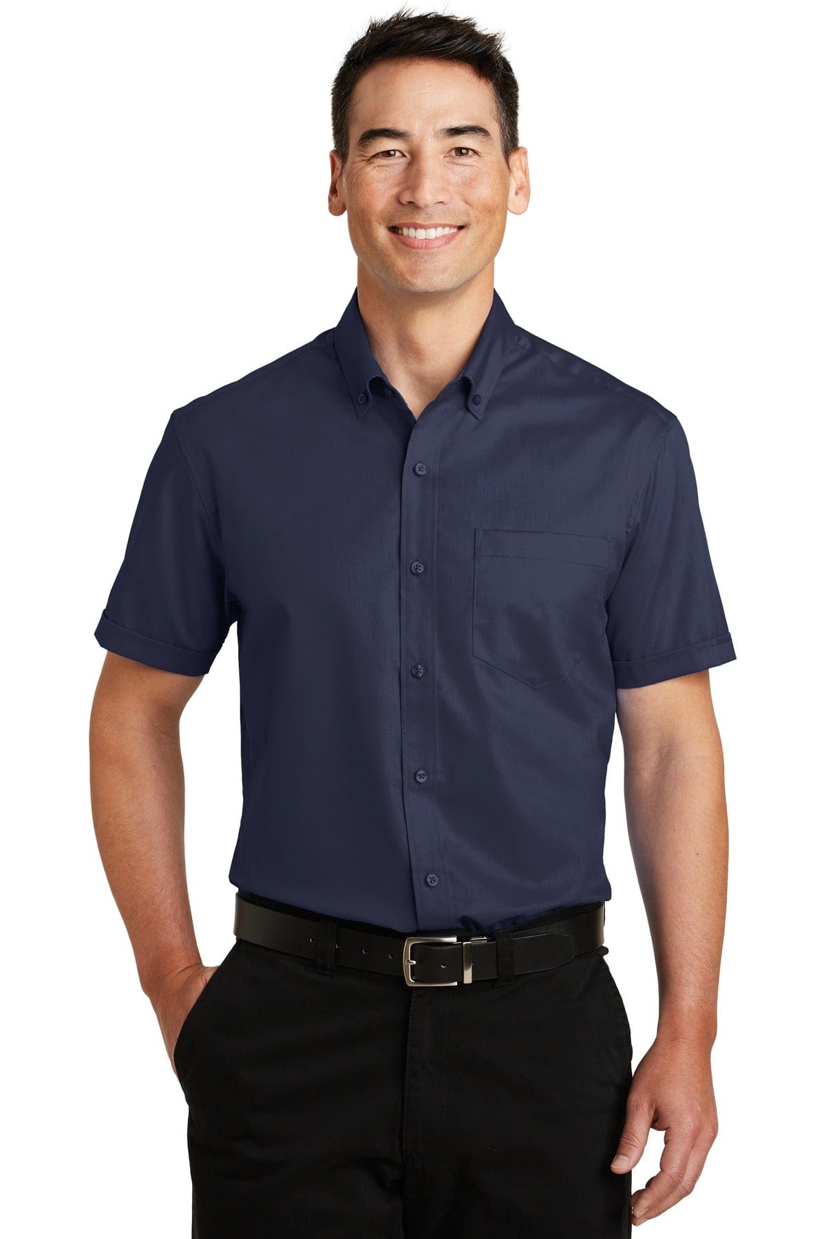 Port Authority Woven Shirts XS / True Navy Port Authority Short Sleeve SuperPro Twill Shirt. S664