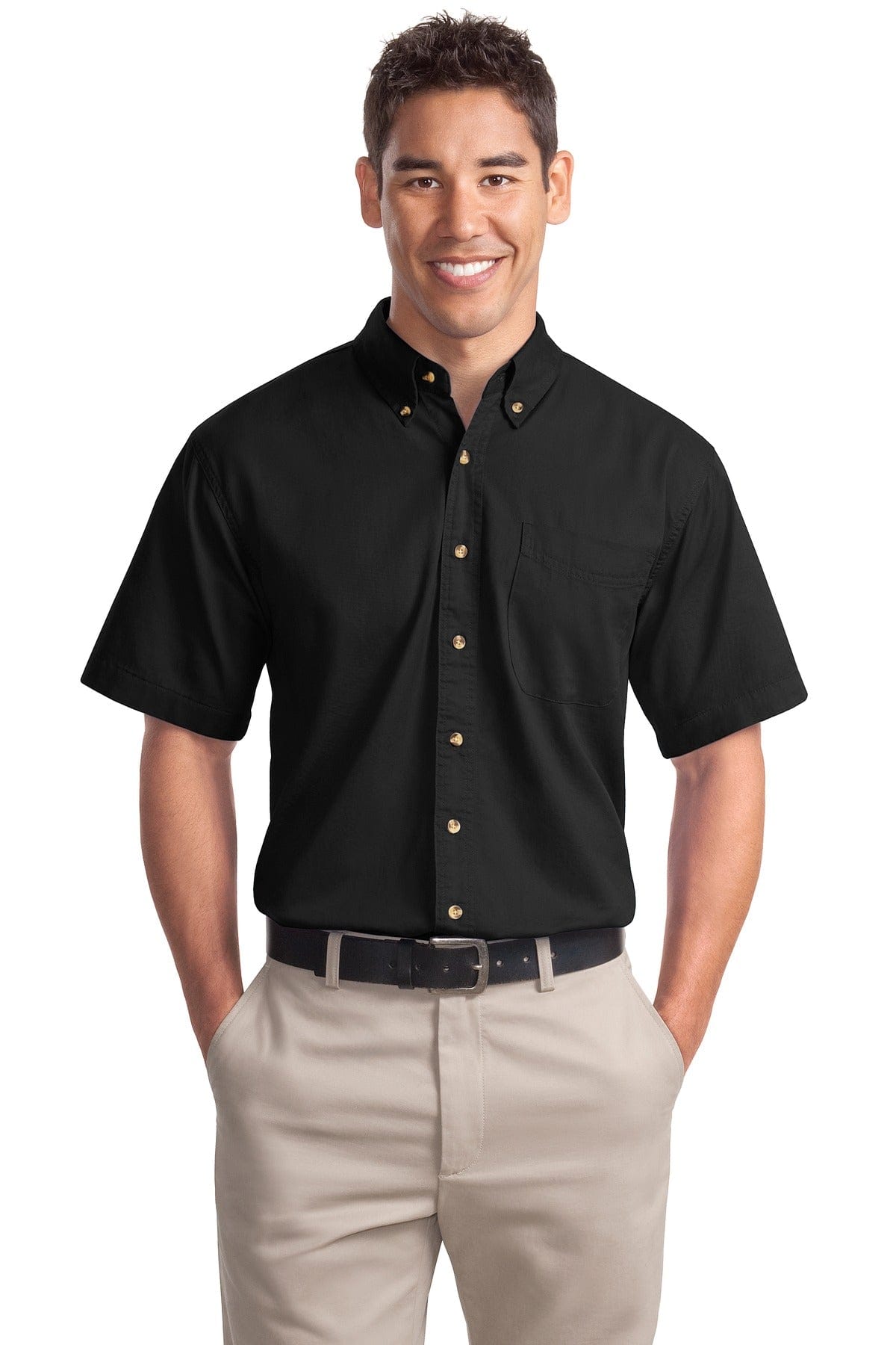 Port Authority Woven Shirts XS / Black Port Authority Short Sleeve Twill Shirt. S500T