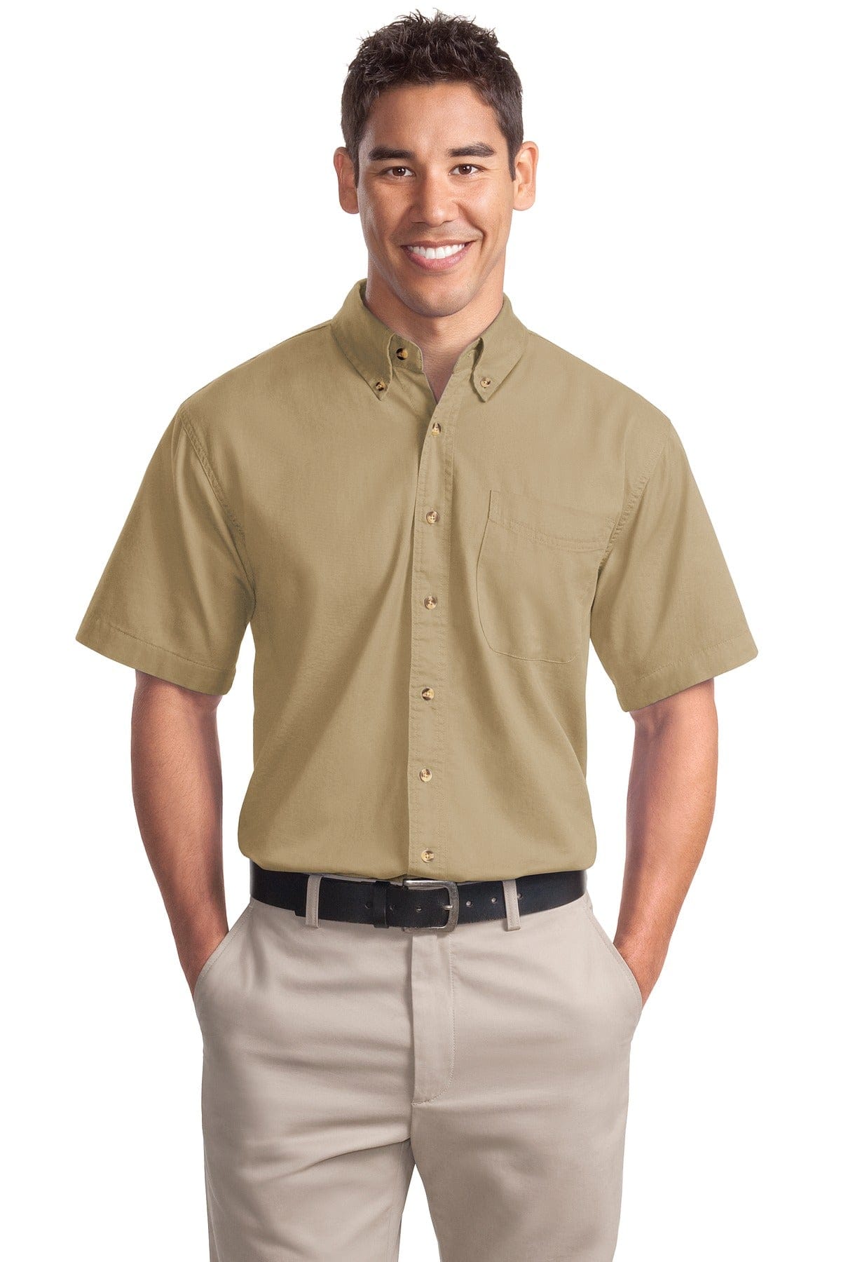 Port Authority Woven Shirts XS / Khaki Port Authority Short Sleeve Twill Shirt. S500T