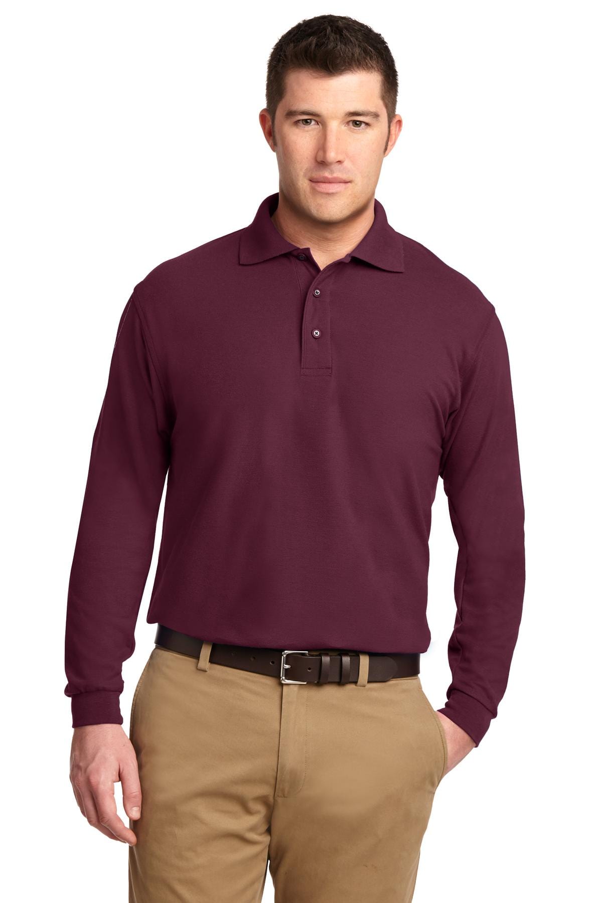 Port Authority Silk Touch Long Sleeve Polo. K500LS in 