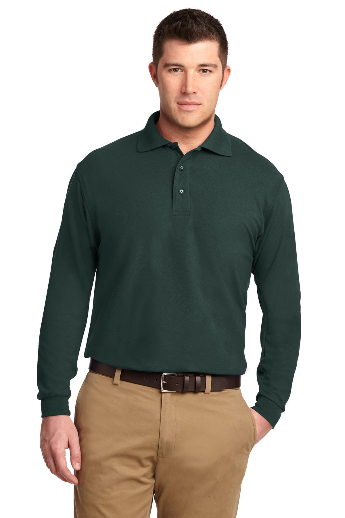 Port Authority Polos/Knits Port Authority Silk Touch Long Sleeve Polo. K500LS