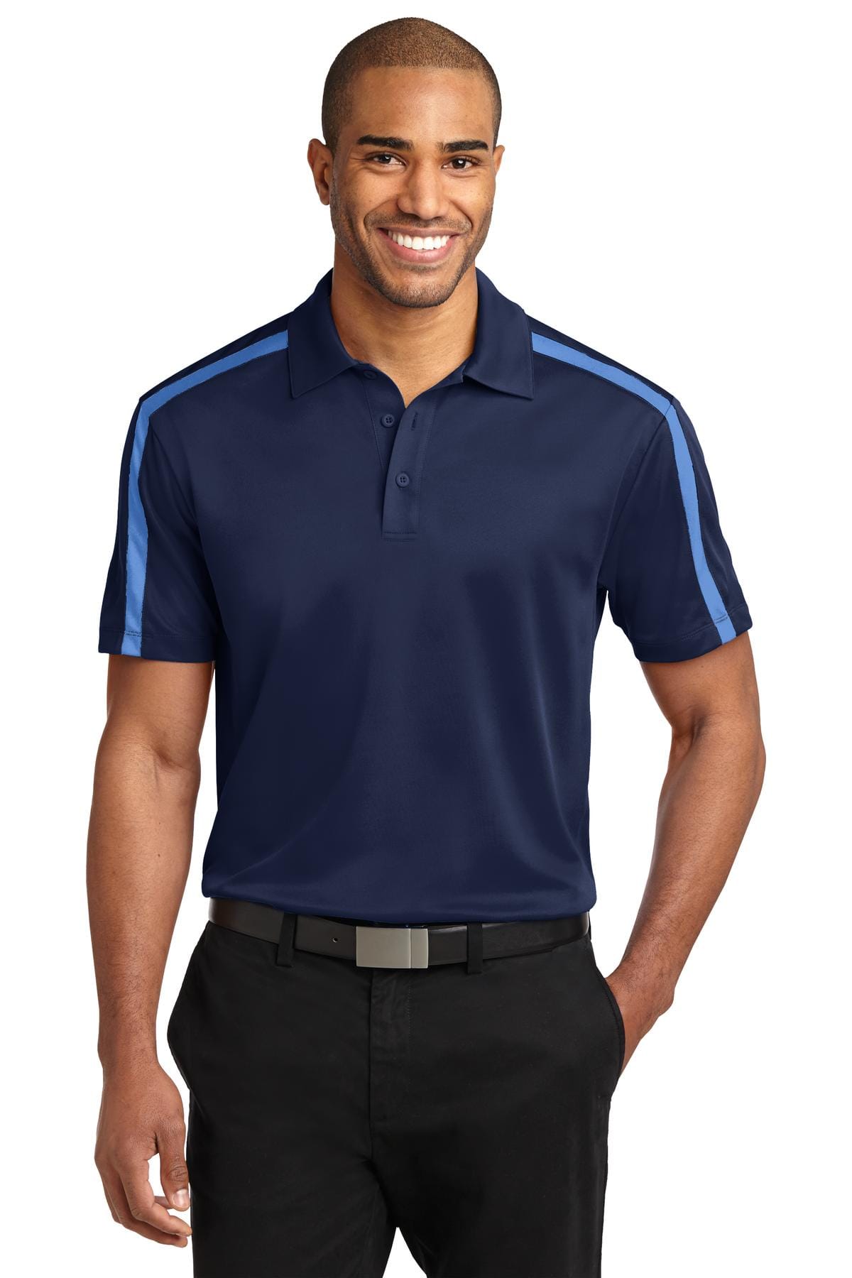 Port Authority Polos/Knits Port Authority Silk Touch Performance Colorblock Stripe Polo. K547