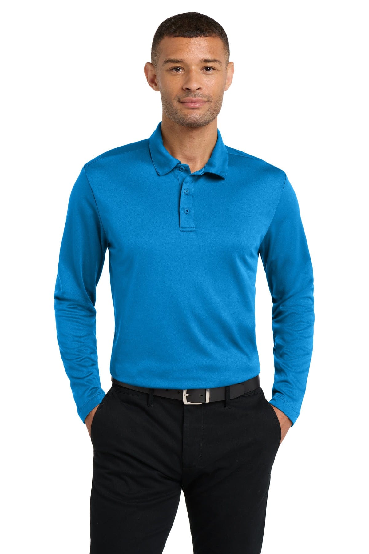 Port Authority Polos/Knits XS / Brilliant Blue Port Authority Silk Touch Performance Long Sleeve Polo. K540LS